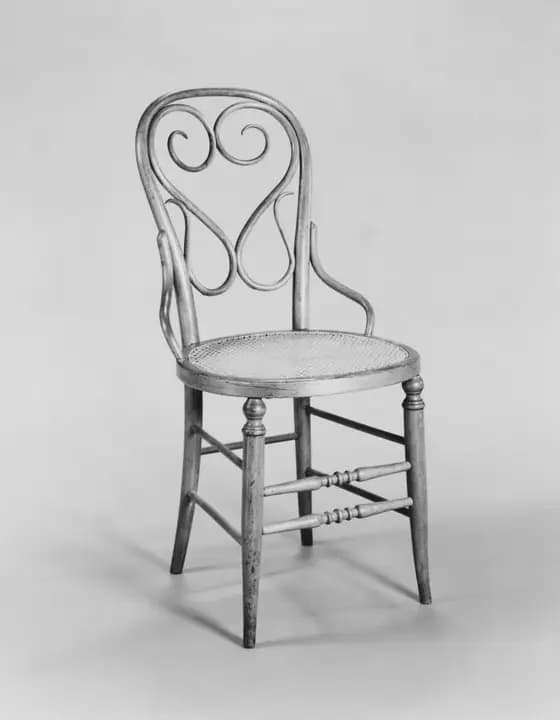 Bentwood side chair with a cane seat