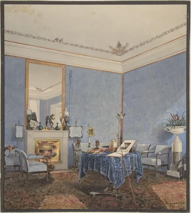 Pale blue drawing room, painted in 1838